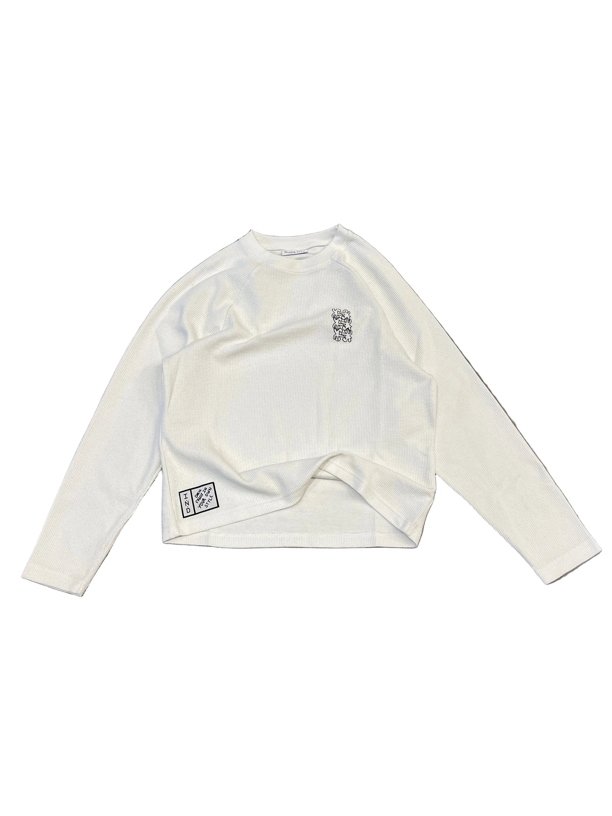 WHITE WAFFLE LONGSLEEVE