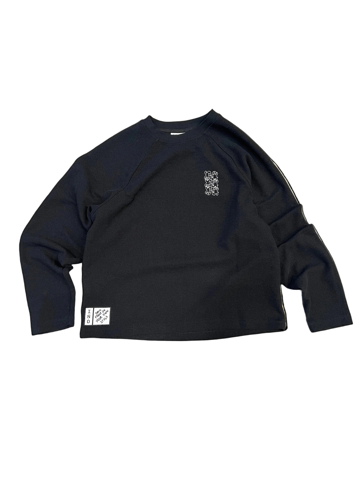 BLACK WAFFLE LONGSLEEVE