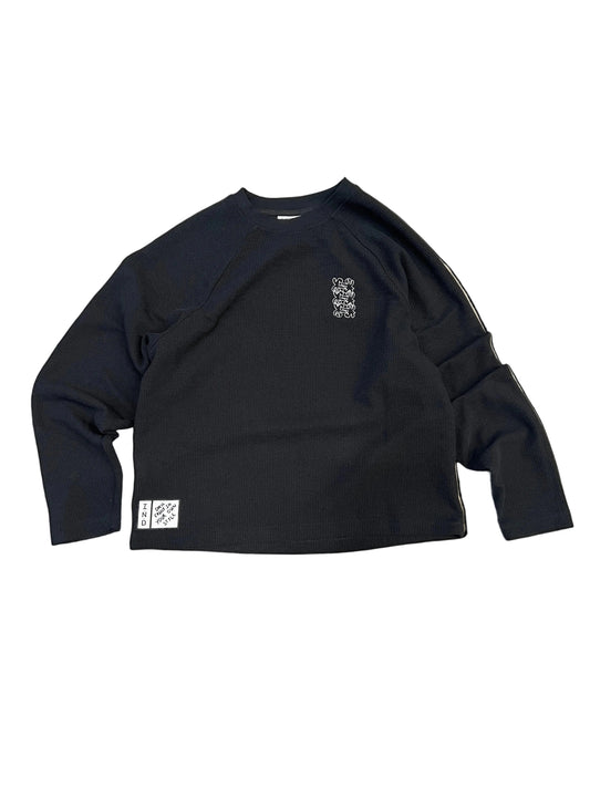BLACK WAFFLE LONGSLEEVE